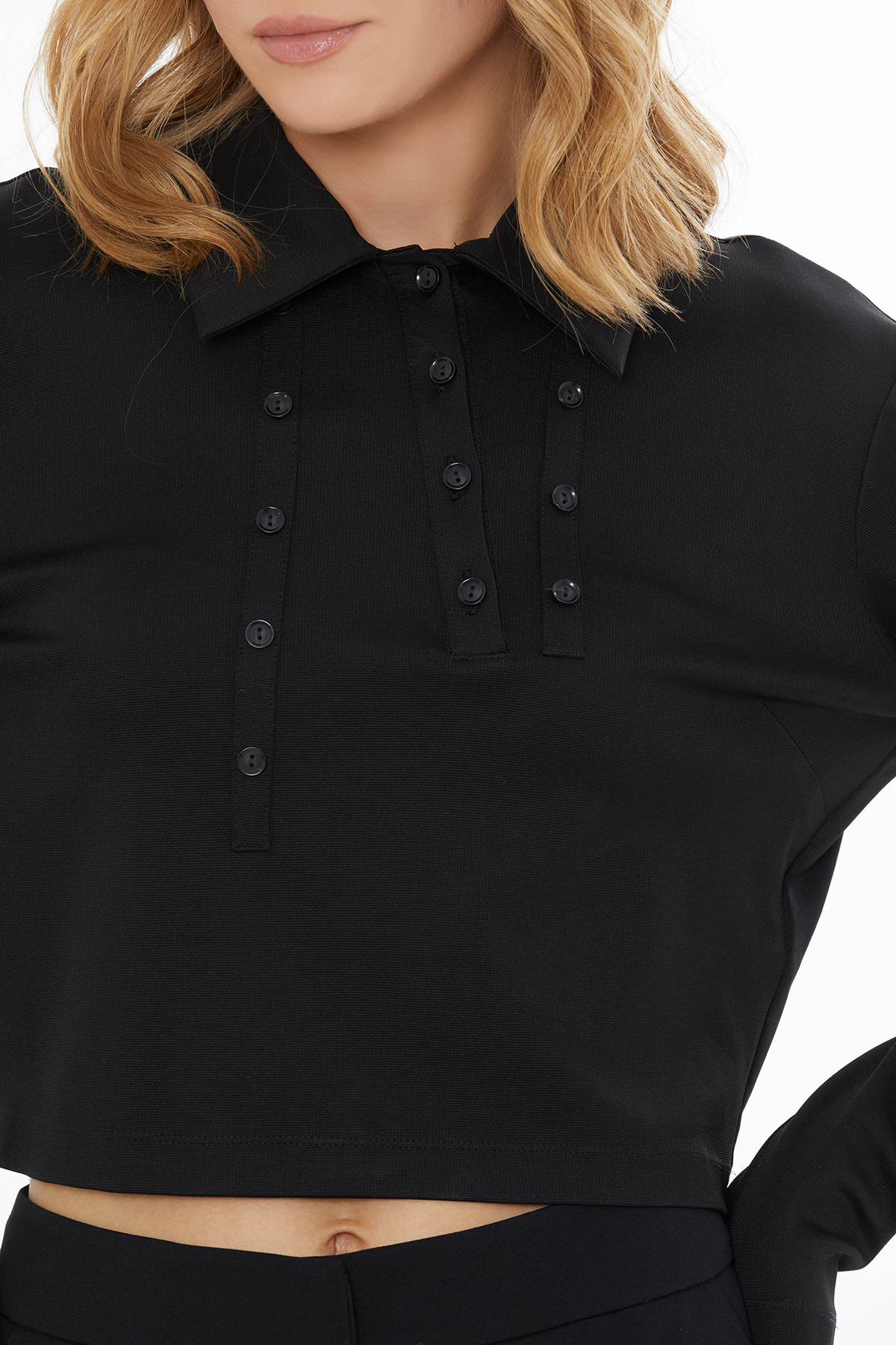 Pensli Düğme Kapamalı Düğmeli T-Shirt