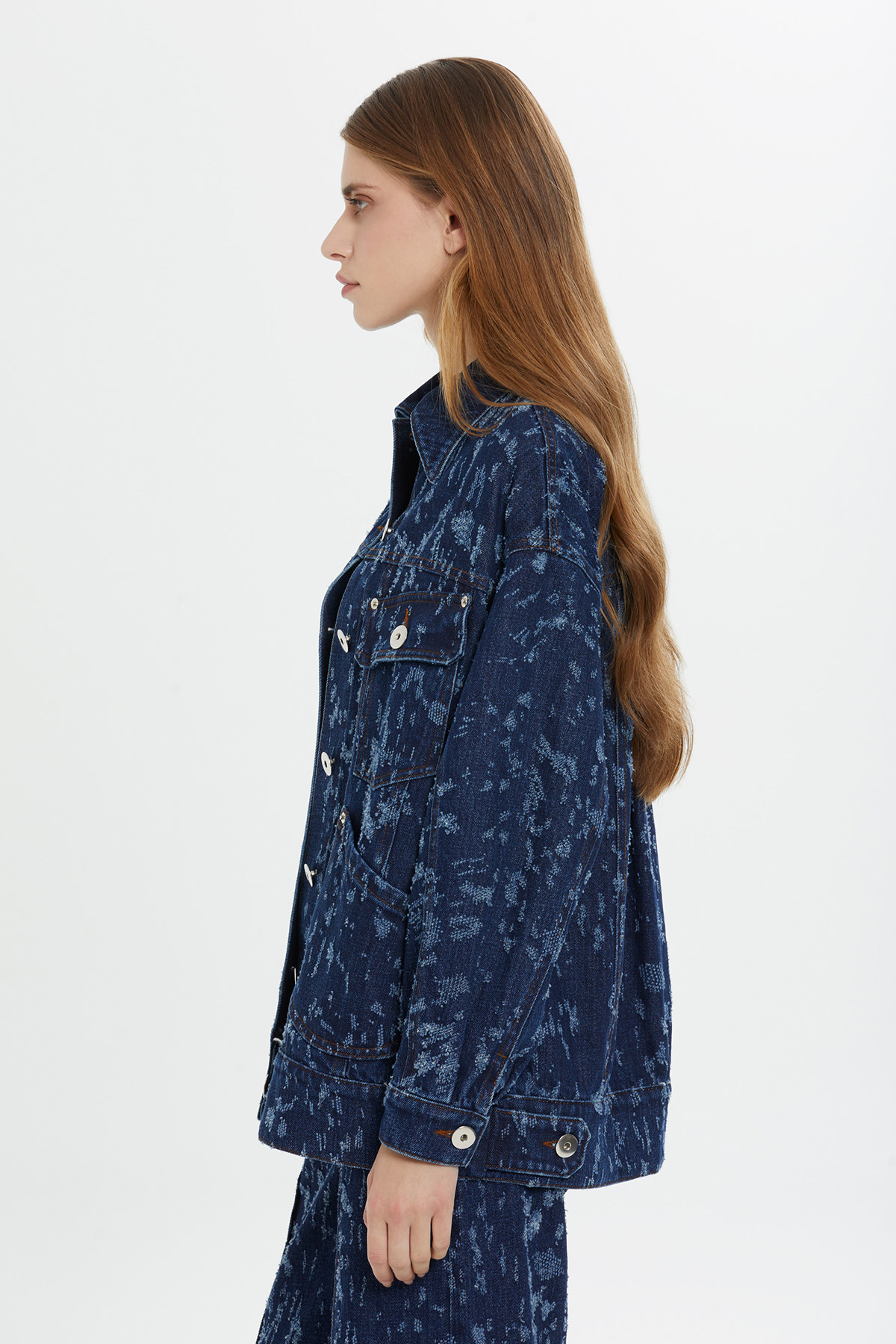 Desenli Denim Ceket