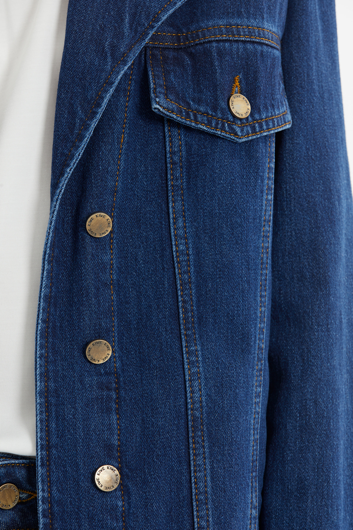 Apolet Detaylı Oversize Denim Ceket
