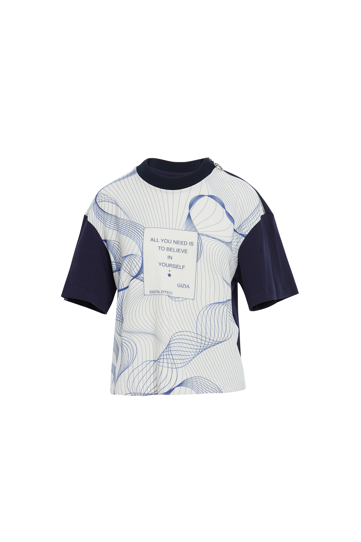 Grafik Desenli Kısa Kollu T-shirt