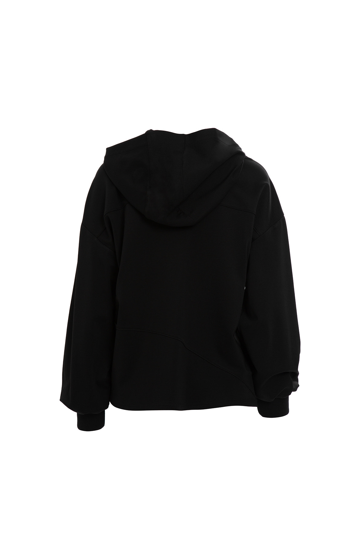 Büzgülü Kapüşonlu Uzun Kollu Sweatshirt