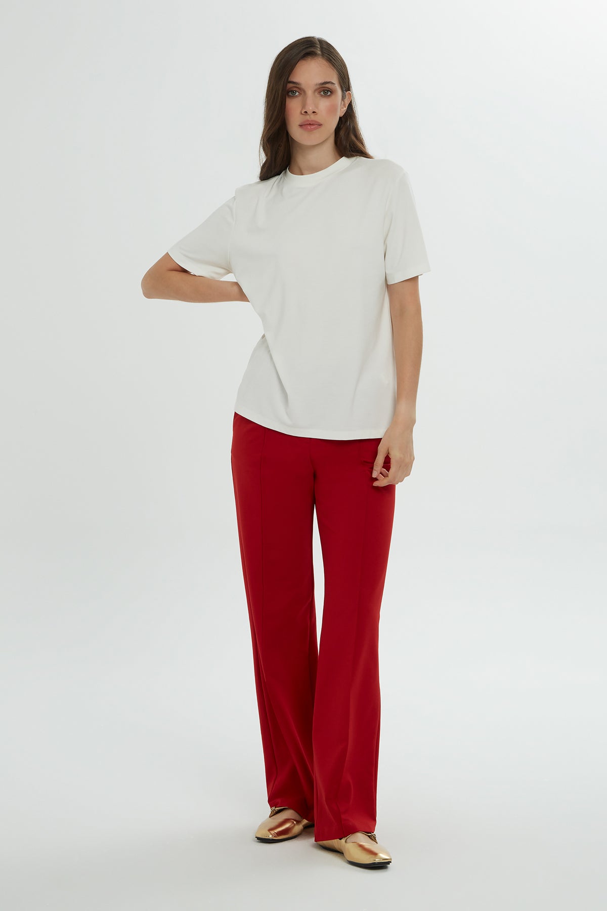 Bisiklet Yaka Kısa Kollu Basic T-shirt