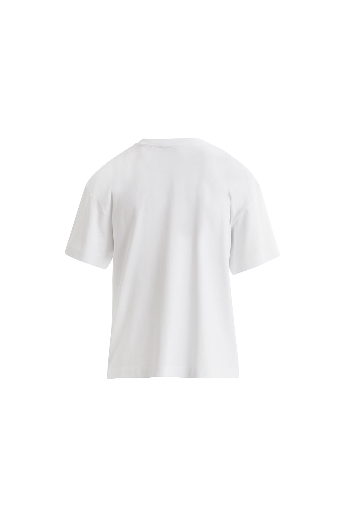 Yapraklı Ve Dikme Boncuklu Kısa Kollu Beyaz T-shirt