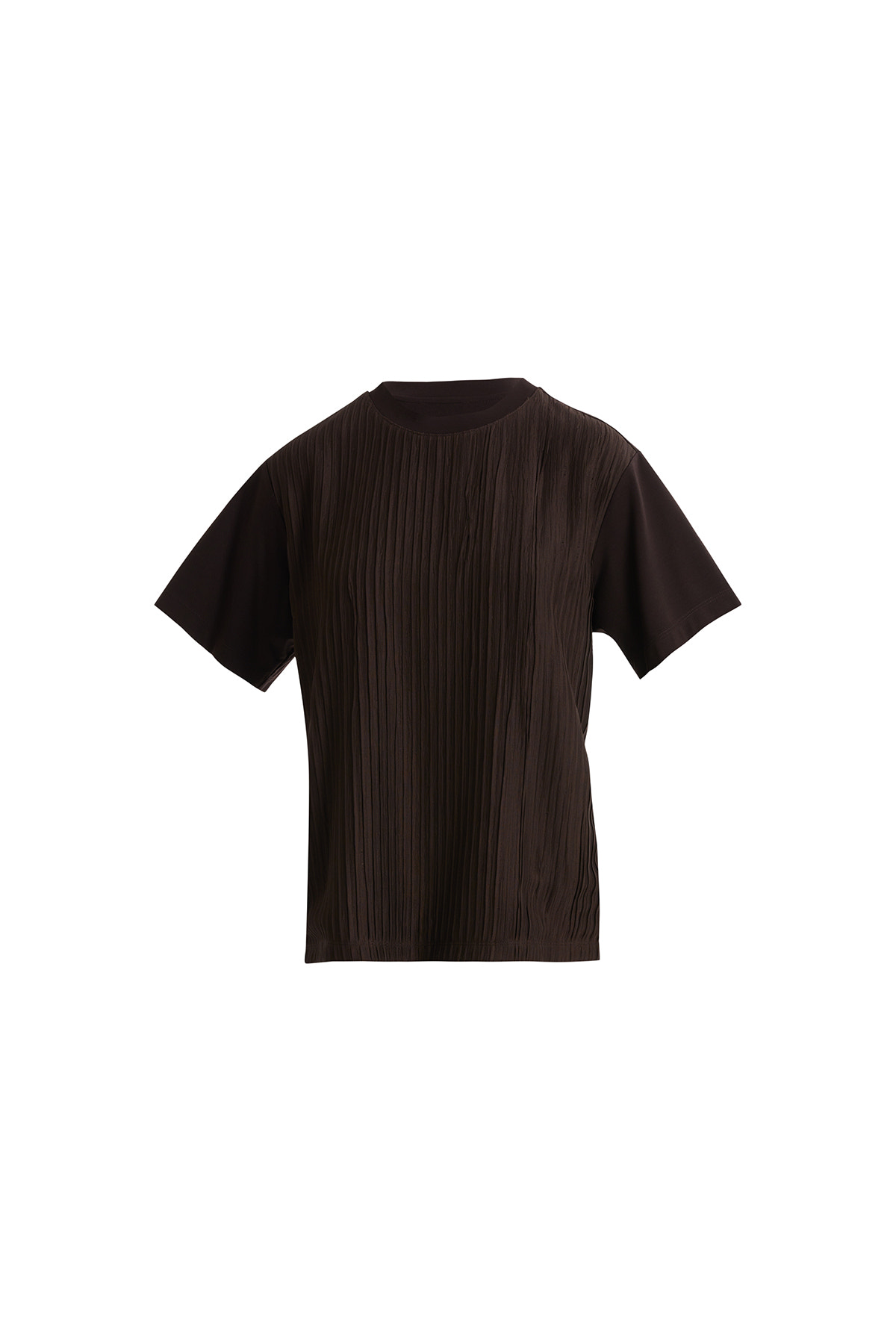 Dikme Aksesuarlı Kısa Kollu Kahverengi T-shirt