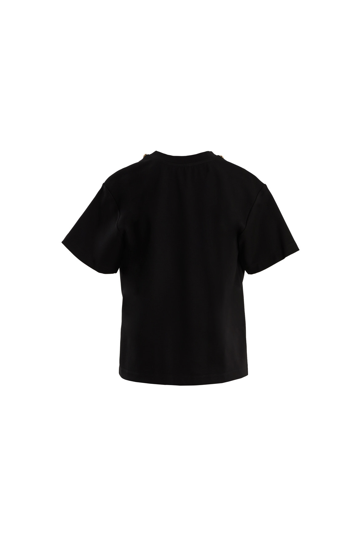 Dikiş Detaylı İşlemeli Siyah T-Shirt