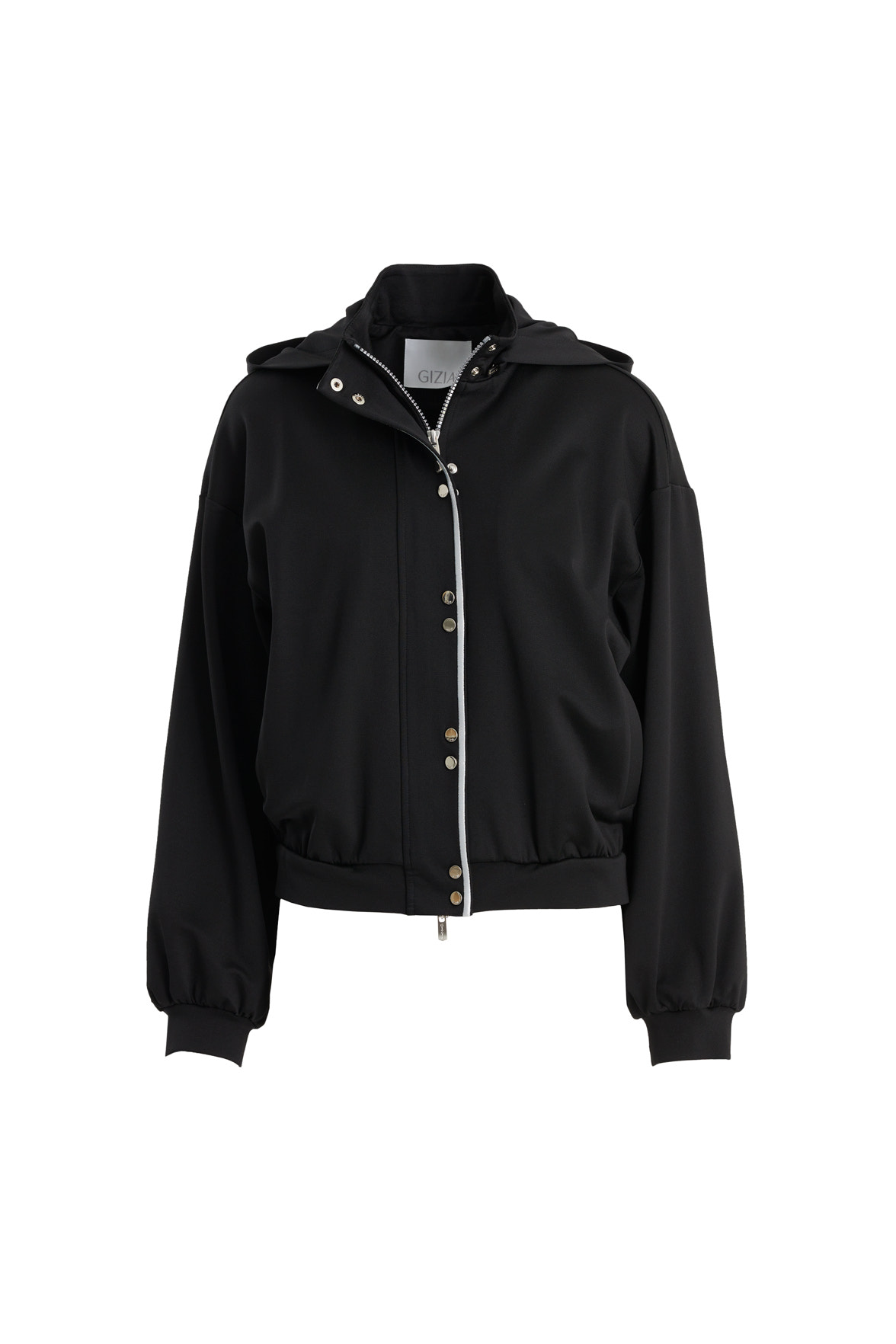 Nakışlı Kapüşonlu Siyah Sweatshirt