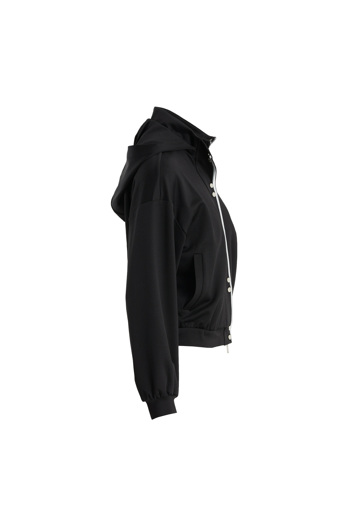 Nakışlı Kapüşonlu Siyah Sweatshirt