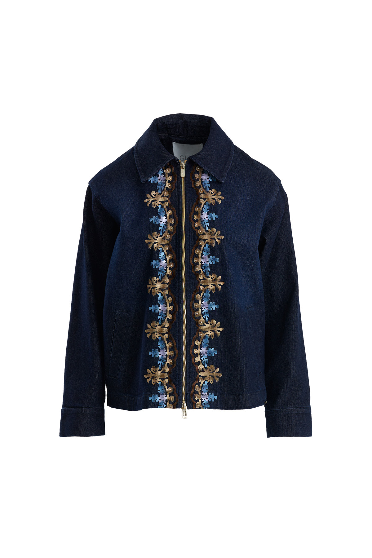 Etamin Nakışlı İşlemeli Denim Ceket