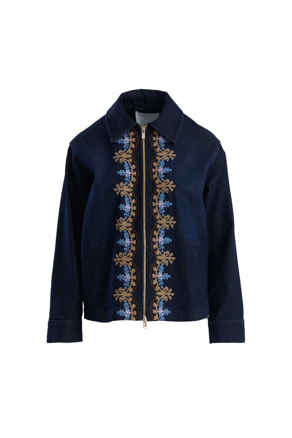 Etamin Nakışlı İşlemeli Denim Ceket