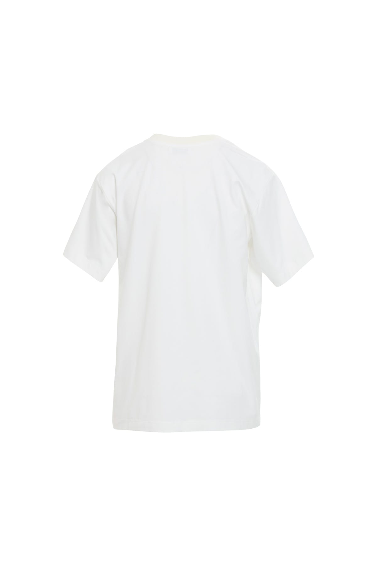 Yuvarlak Yaka Organze Volanlı Kısa Kollu Beyaz T-shirt