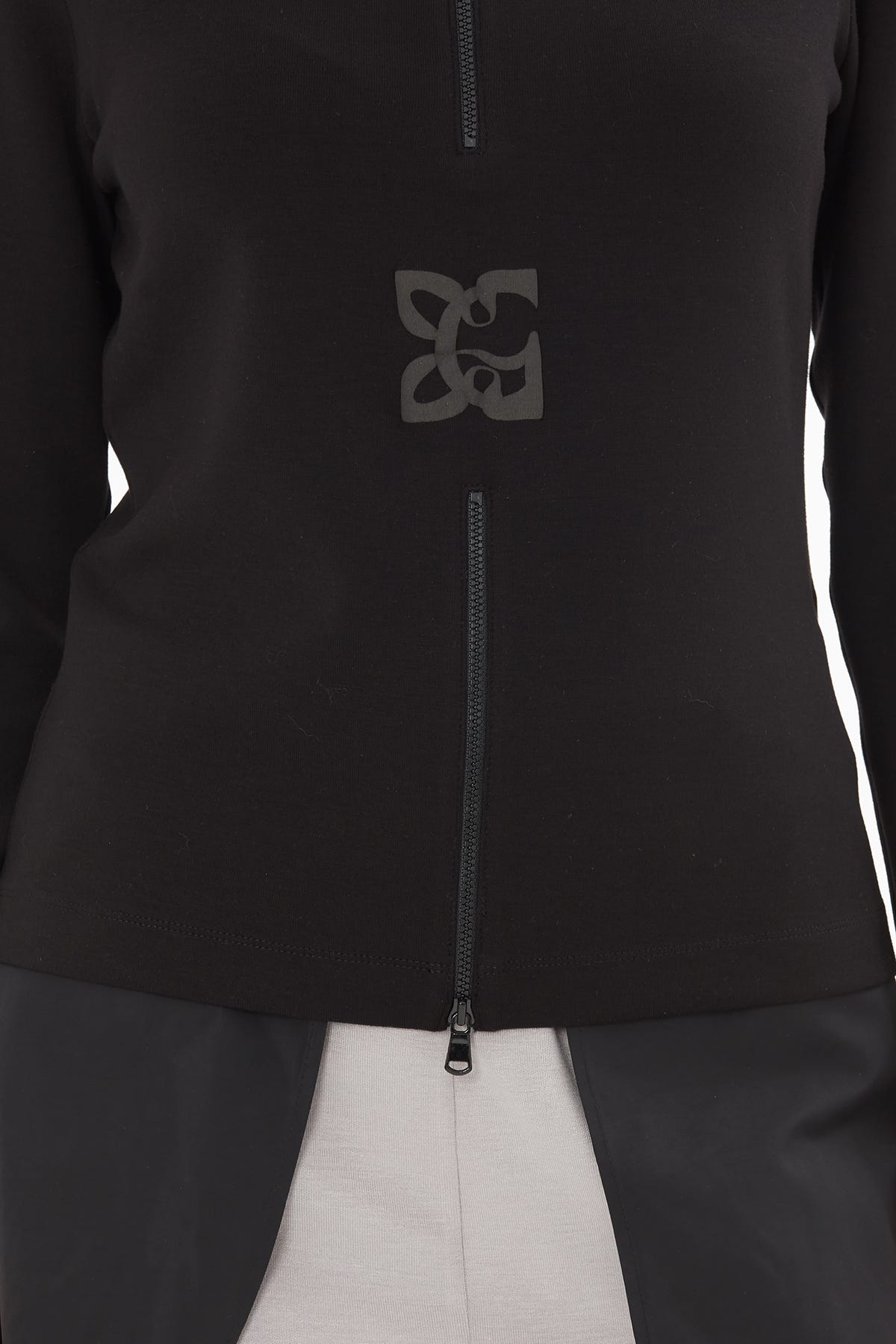 Yakası Fermuarlı G Logo Baskılı T-Shirt