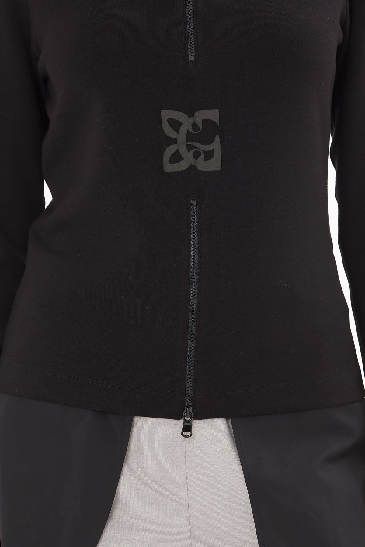 Yakası Fermuarlı G Logo Baskılı T-Shirt
