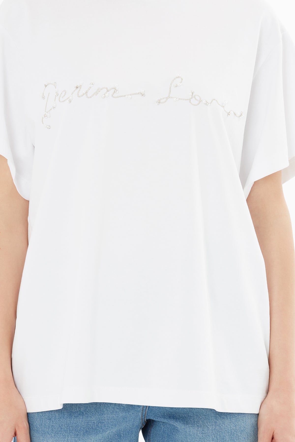 Simli Nakışlı T-shirt