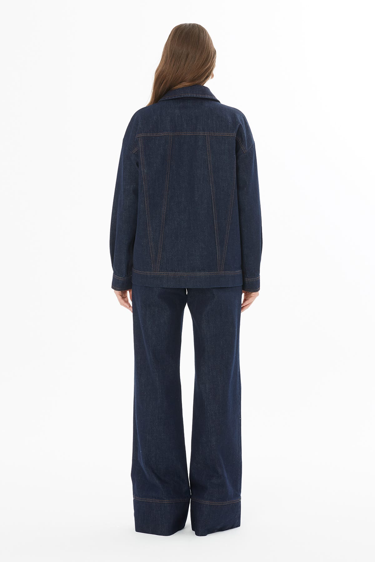 Dikiş Detaylı  Denim Ceket