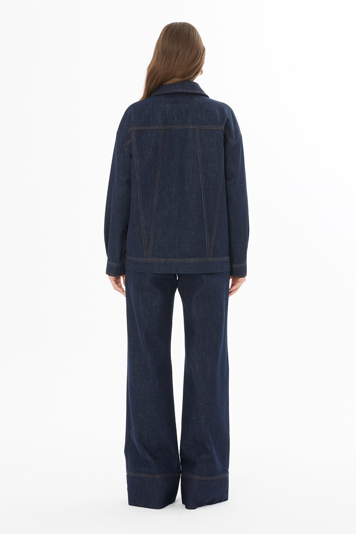 Dikiş Detaylı  Denim Ceket