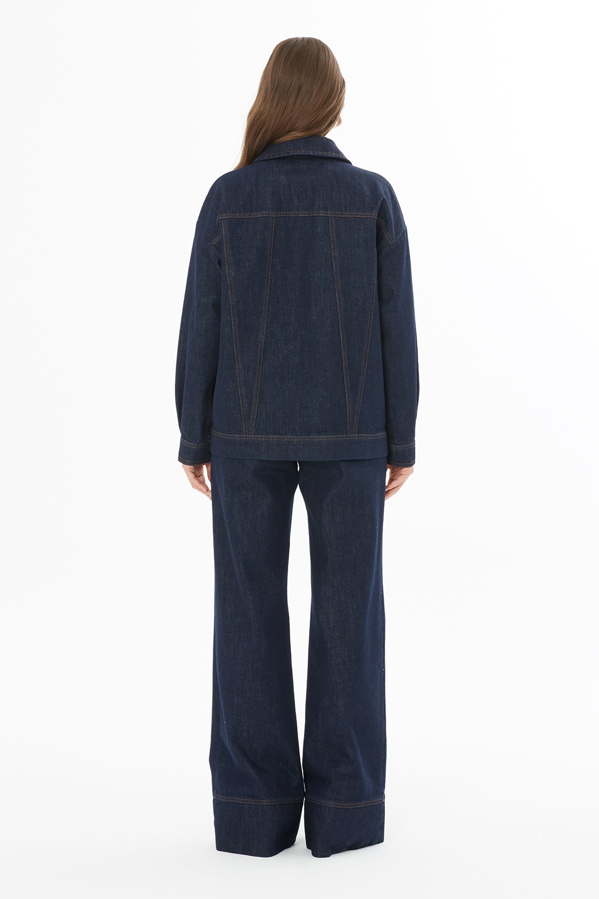 Dikiş Detaylı  Denim Ceket