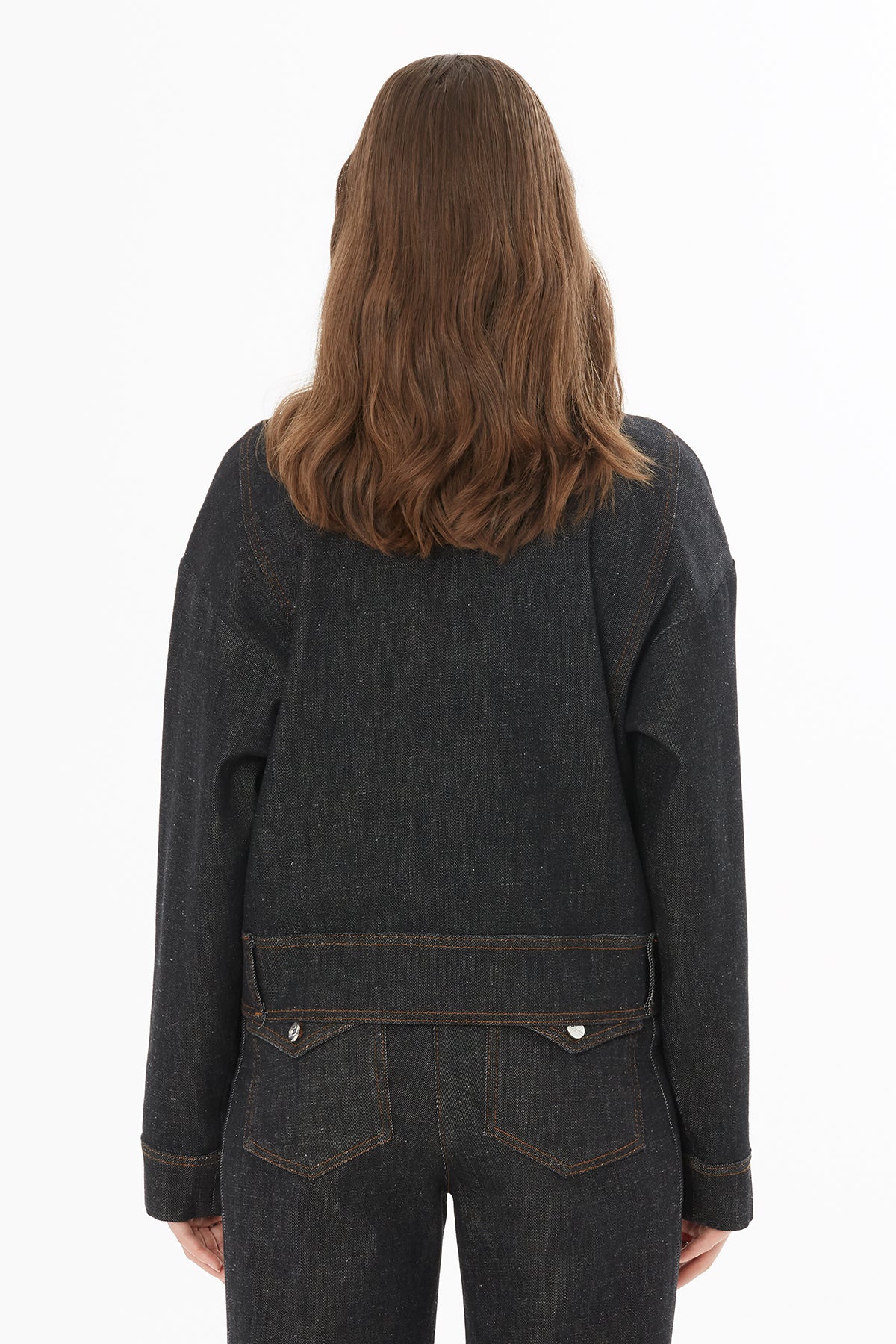 Gömlek Yakalı Çıtçıt Kapamalı Denim Ceket