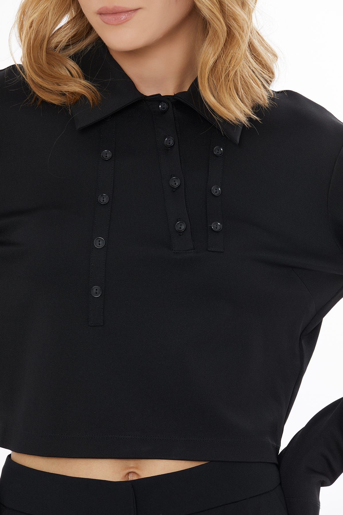 Pensli Düğme Kapamalı Düğmeli T-Shirt
