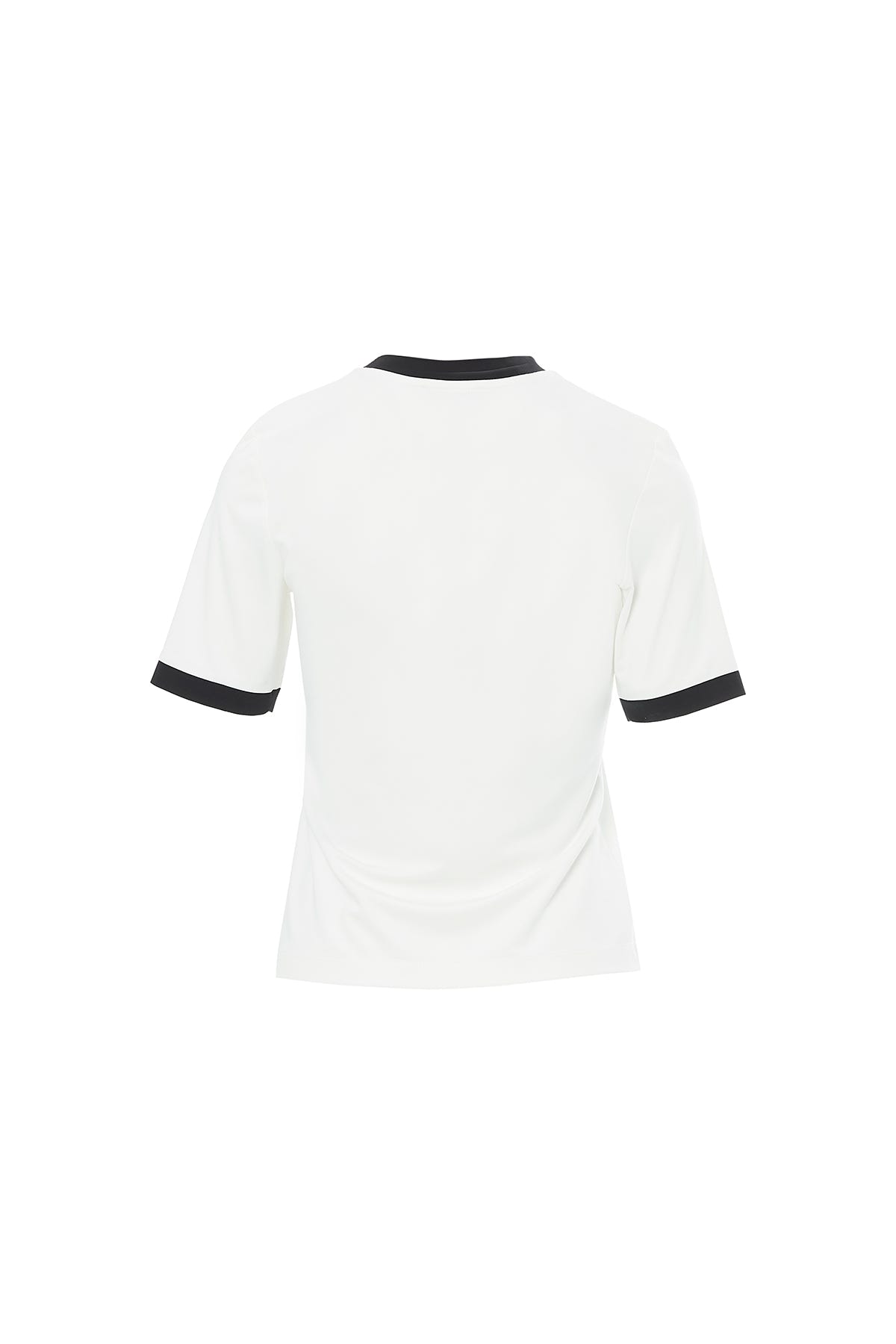 Broşlu Yaka Ve Kol Bantları Garnili T-Shirt