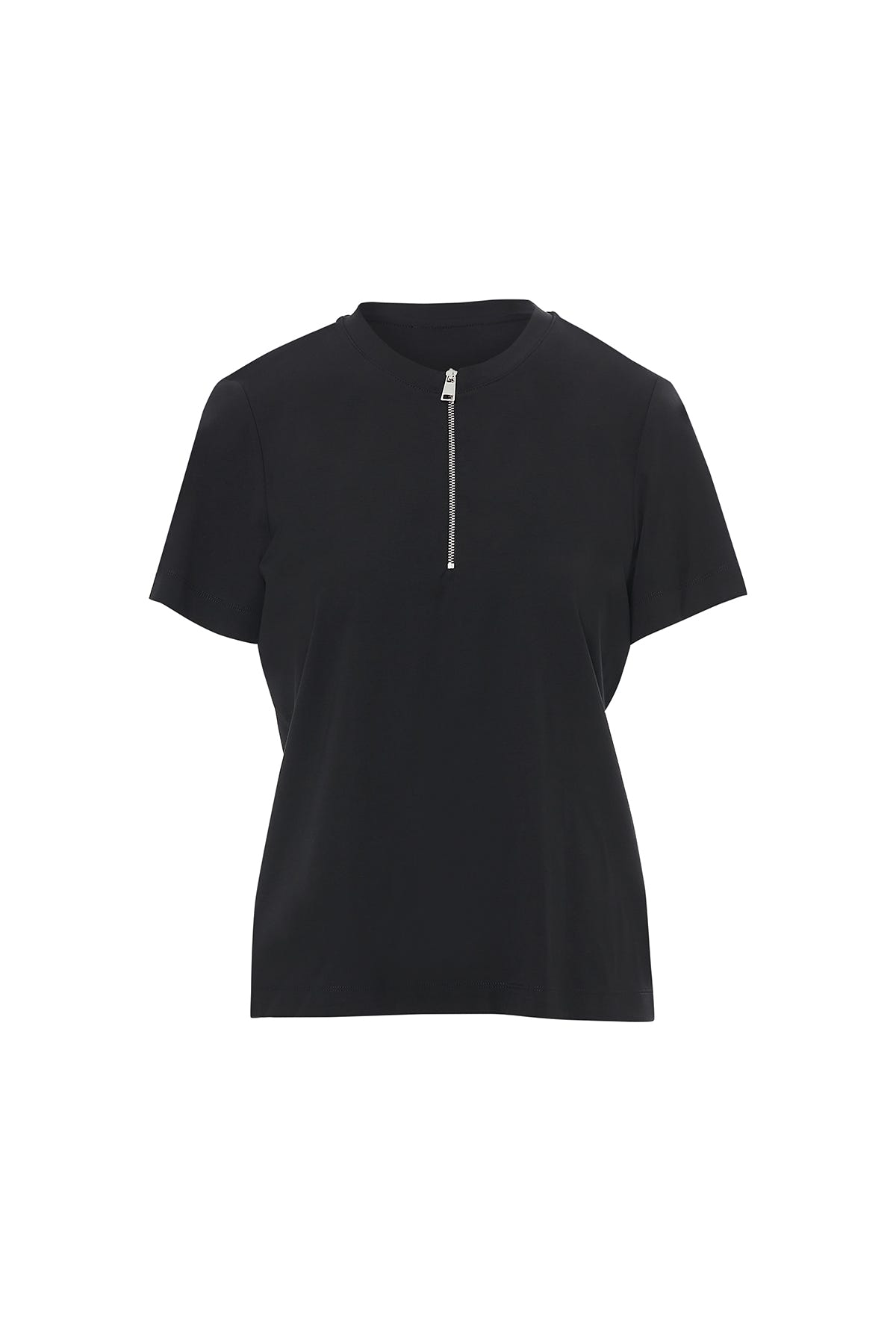 Önü Fermuarlı Arkada Baskılı T-Shirt