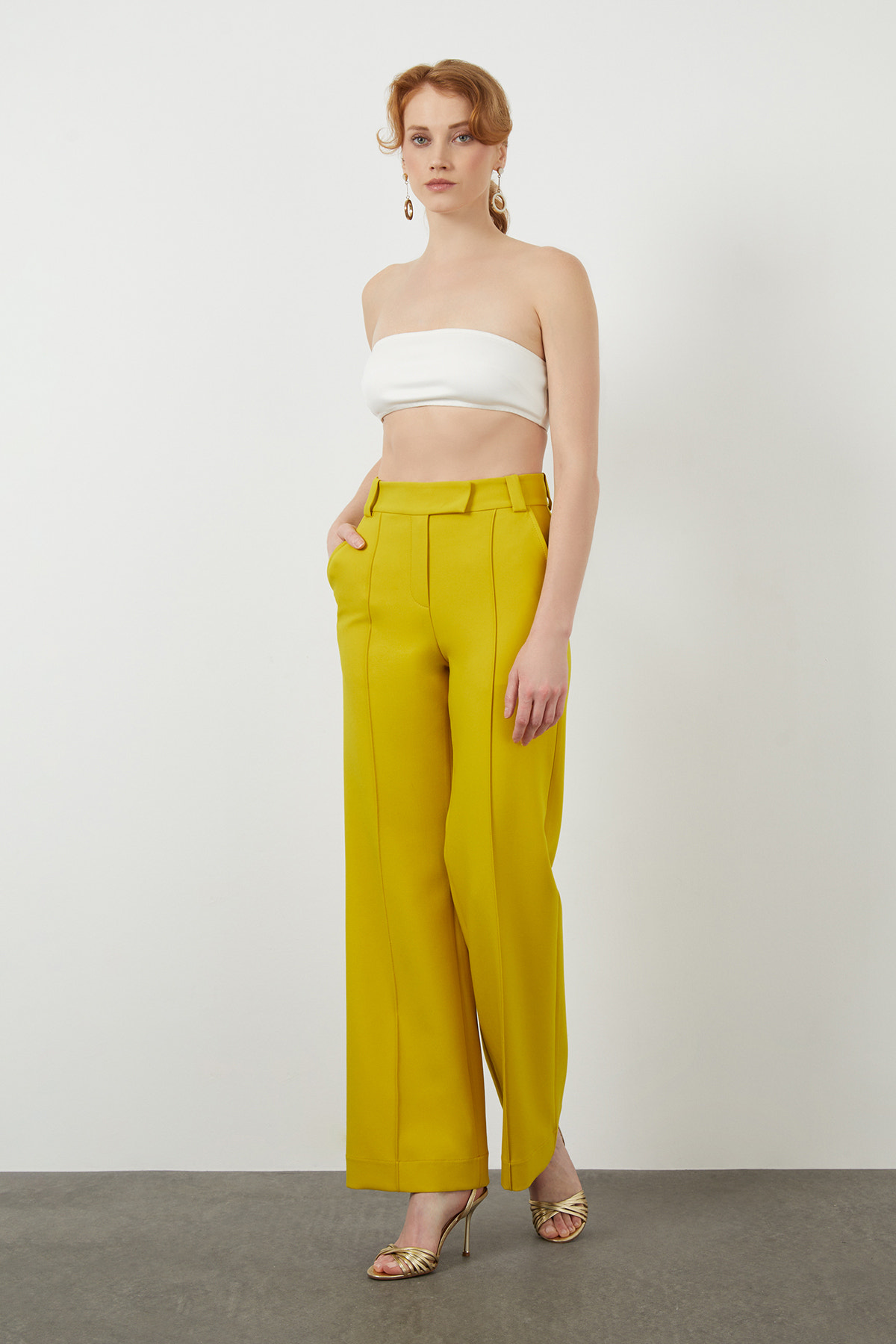 Kemerli Bol Paça Pantolon