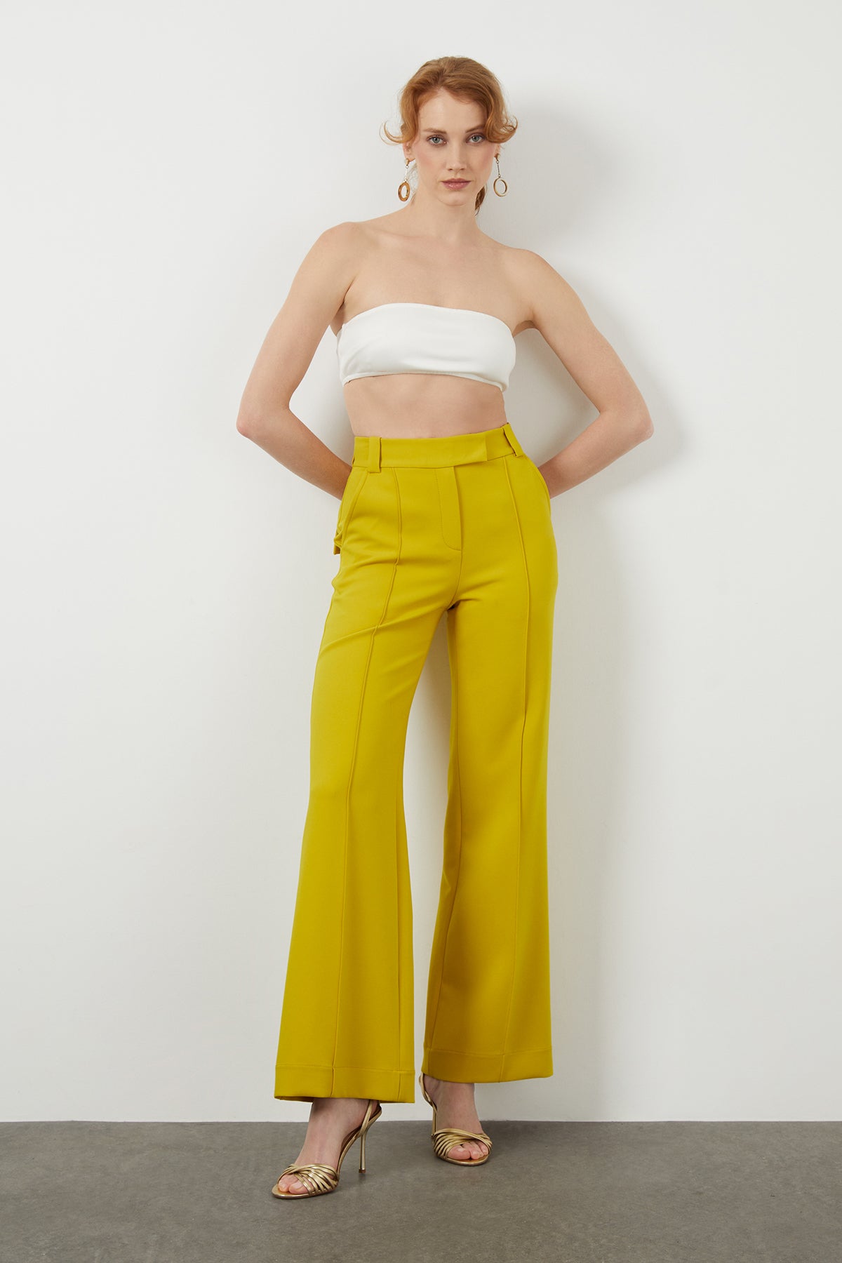 Kemerli Bol Paça Pantolon