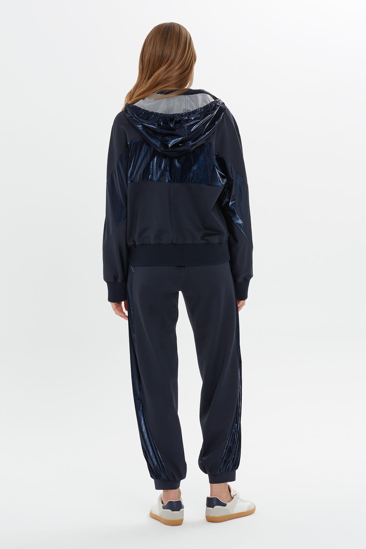 Gül Detaylı Mavi  Sweatshirt