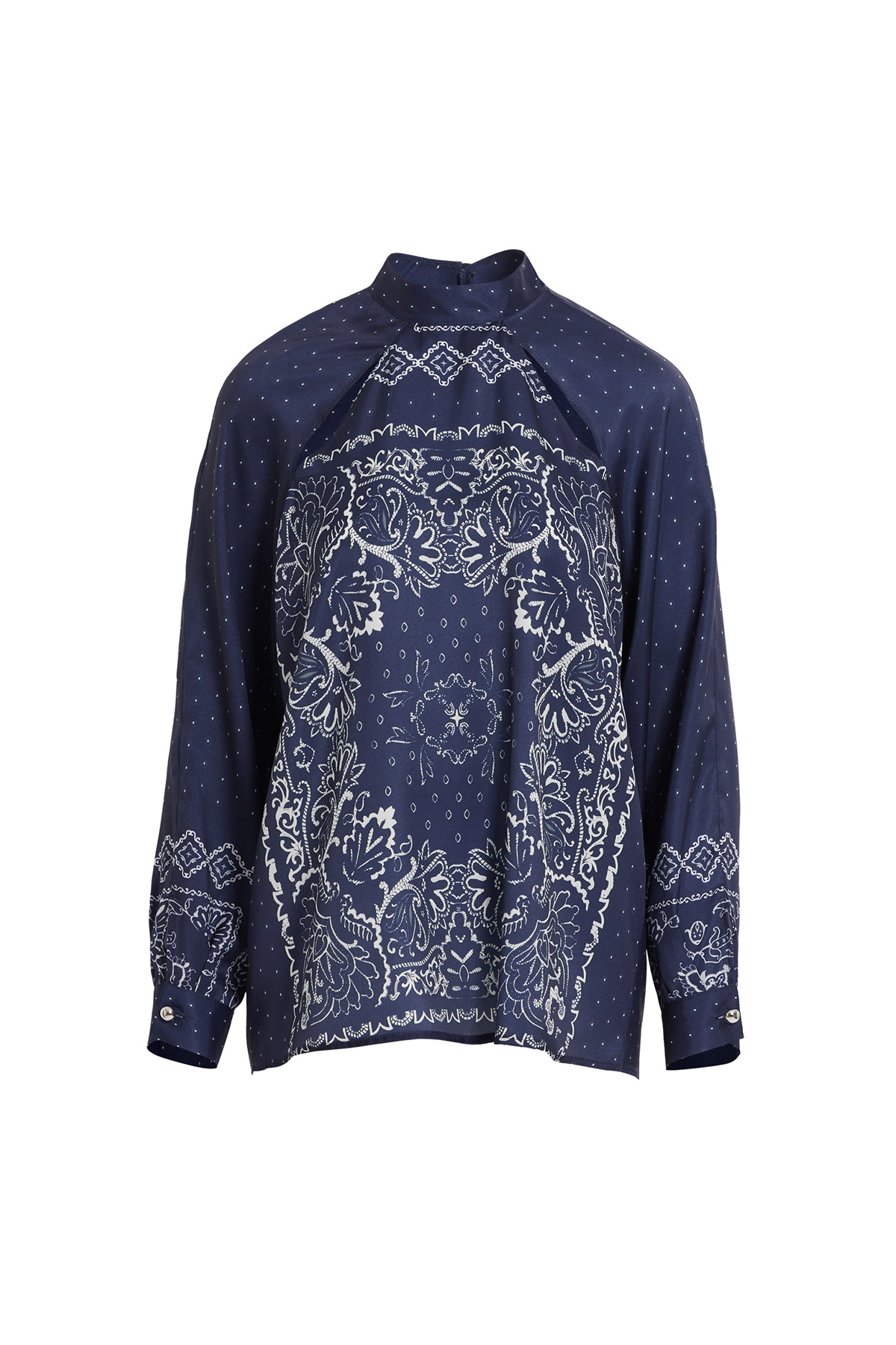 Reglan Kollu Desenli Bluz