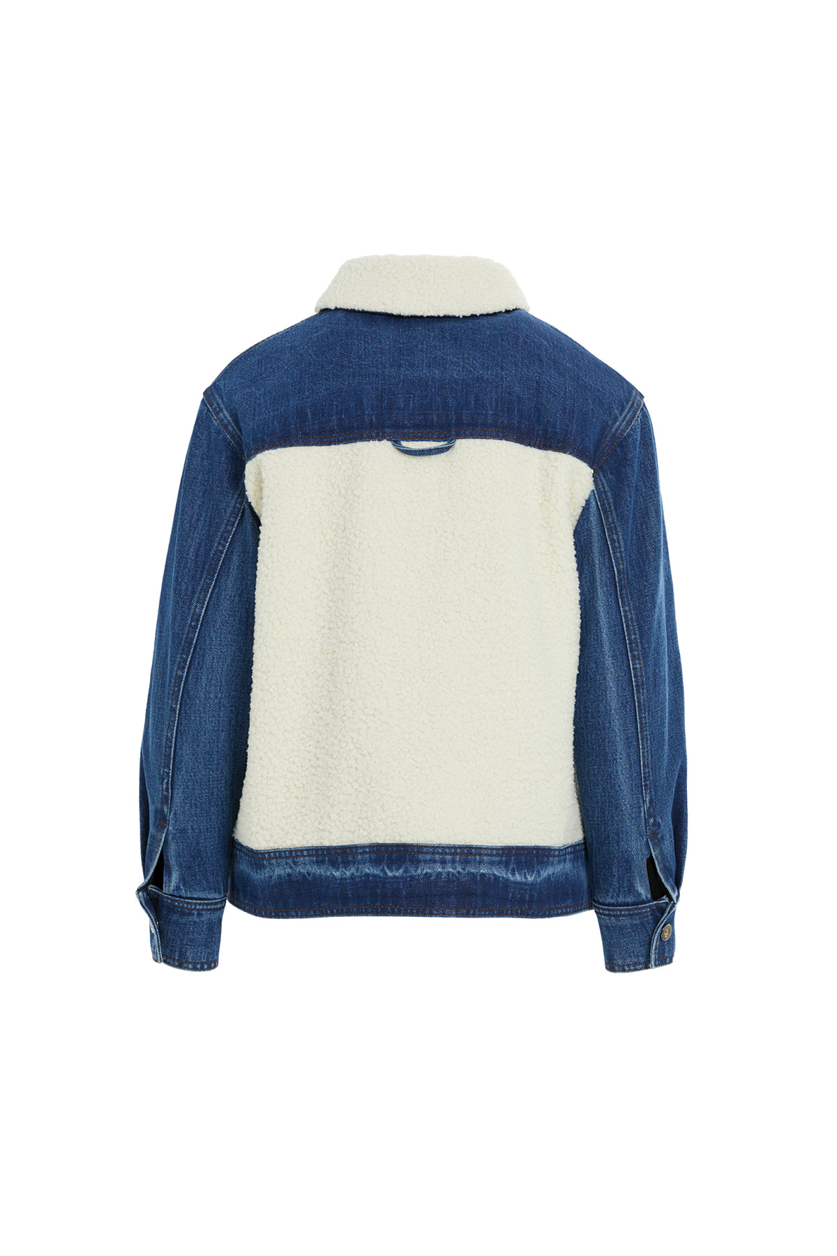 Peluş Detaylı Denim Ceket