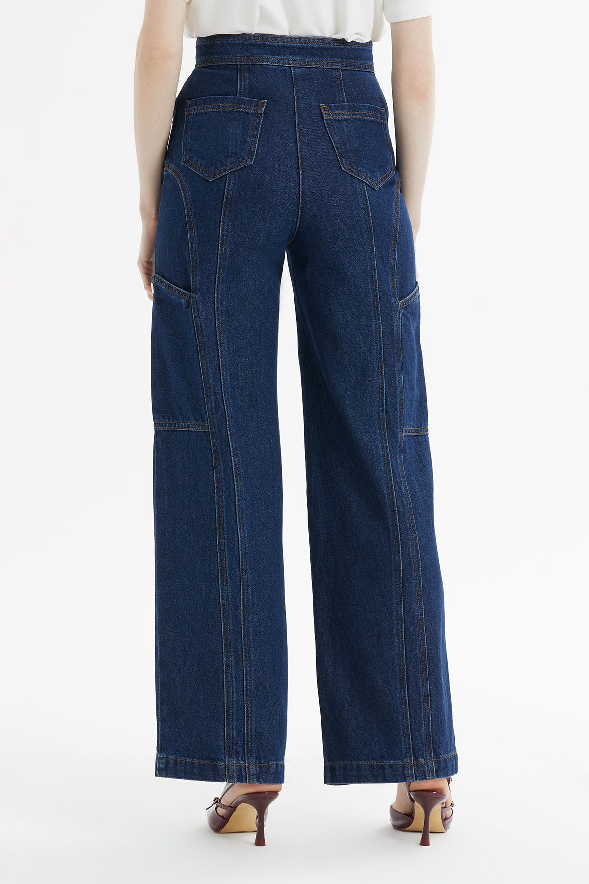 Parçalı Kargo Jean Pantolon