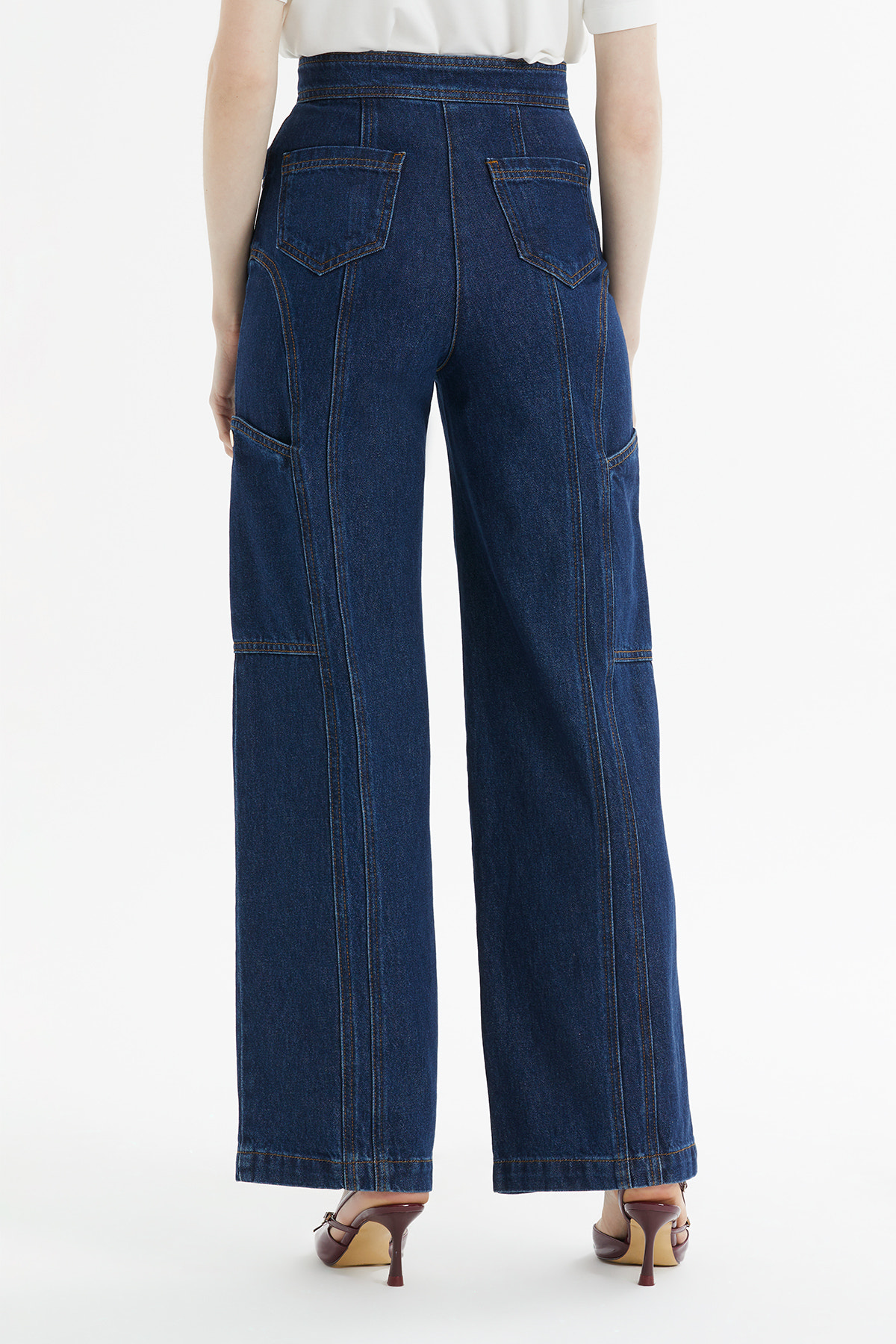 Parçalı Kargo Jean Pantolon