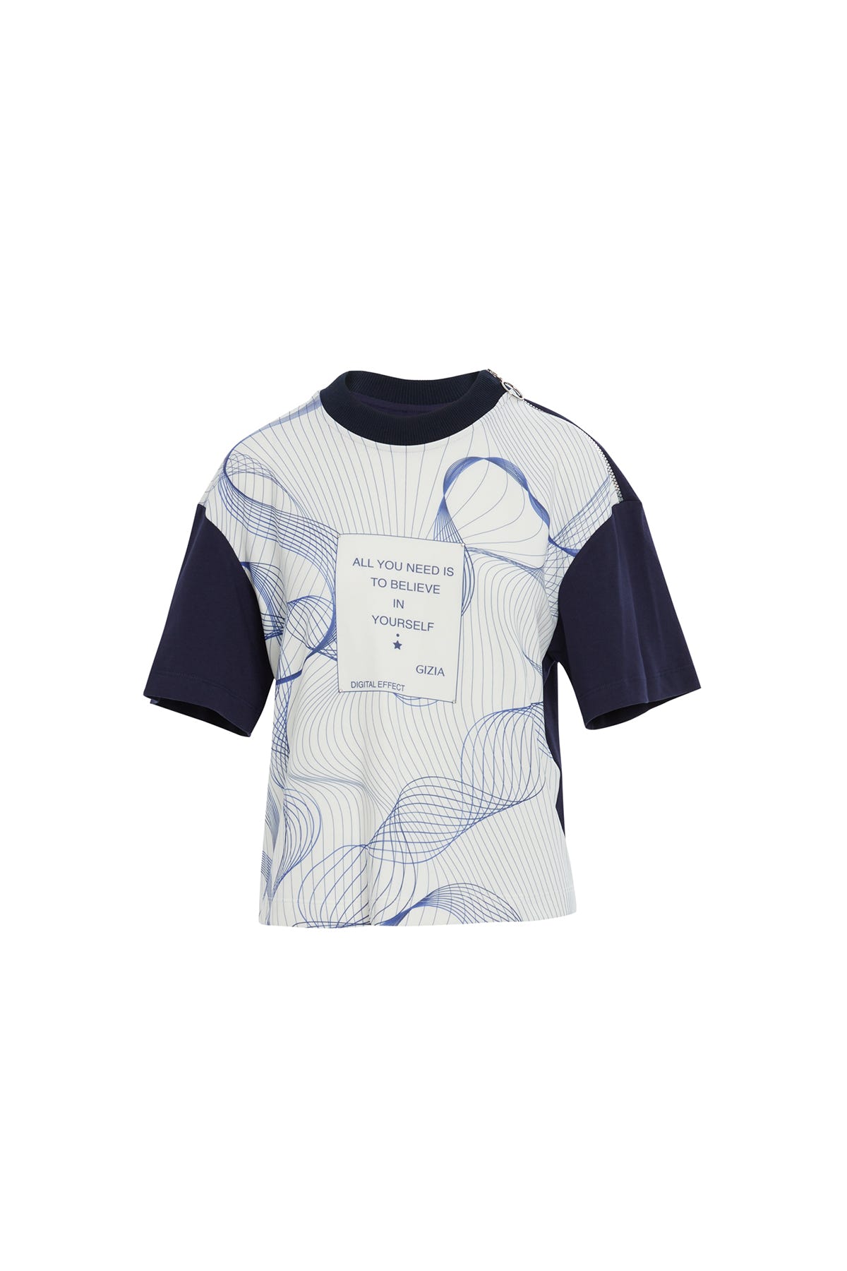 Grafik Desenli Kısa Kollu T-shirt