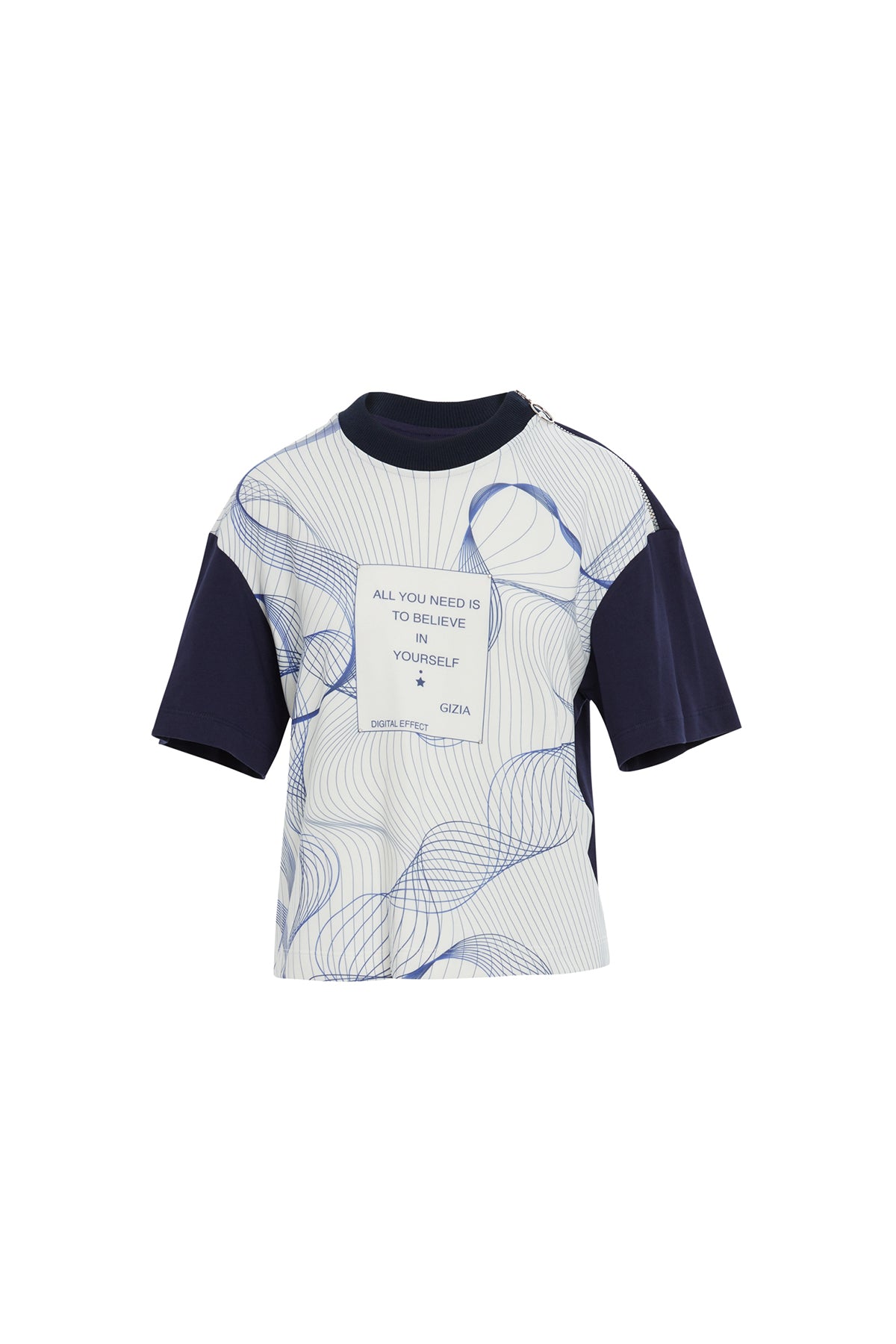 Grafik Desenli Kısa Kollu T-shirt