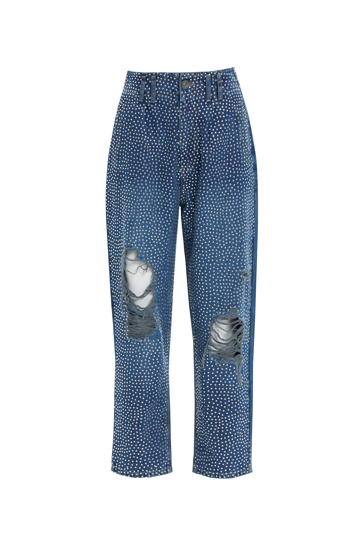 Beli Lastikli Eskitme Efektli Jagron Detaylı Mom Jean