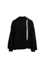 Büzgülü Kapüşonlu Uzun Kollu Sweatshirt