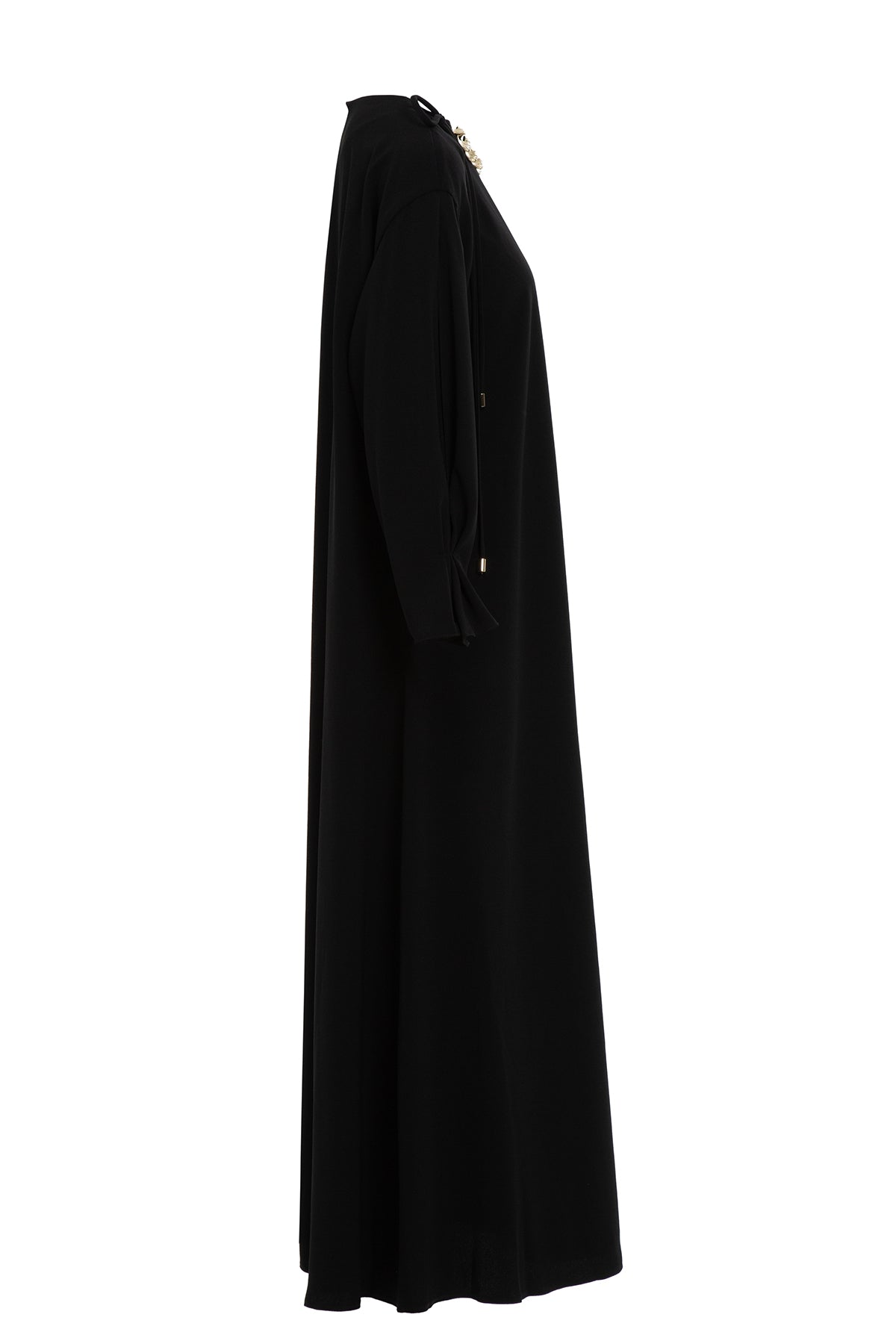 Yakası Zincir Detaylı Bol Kesım Maxi Elbise