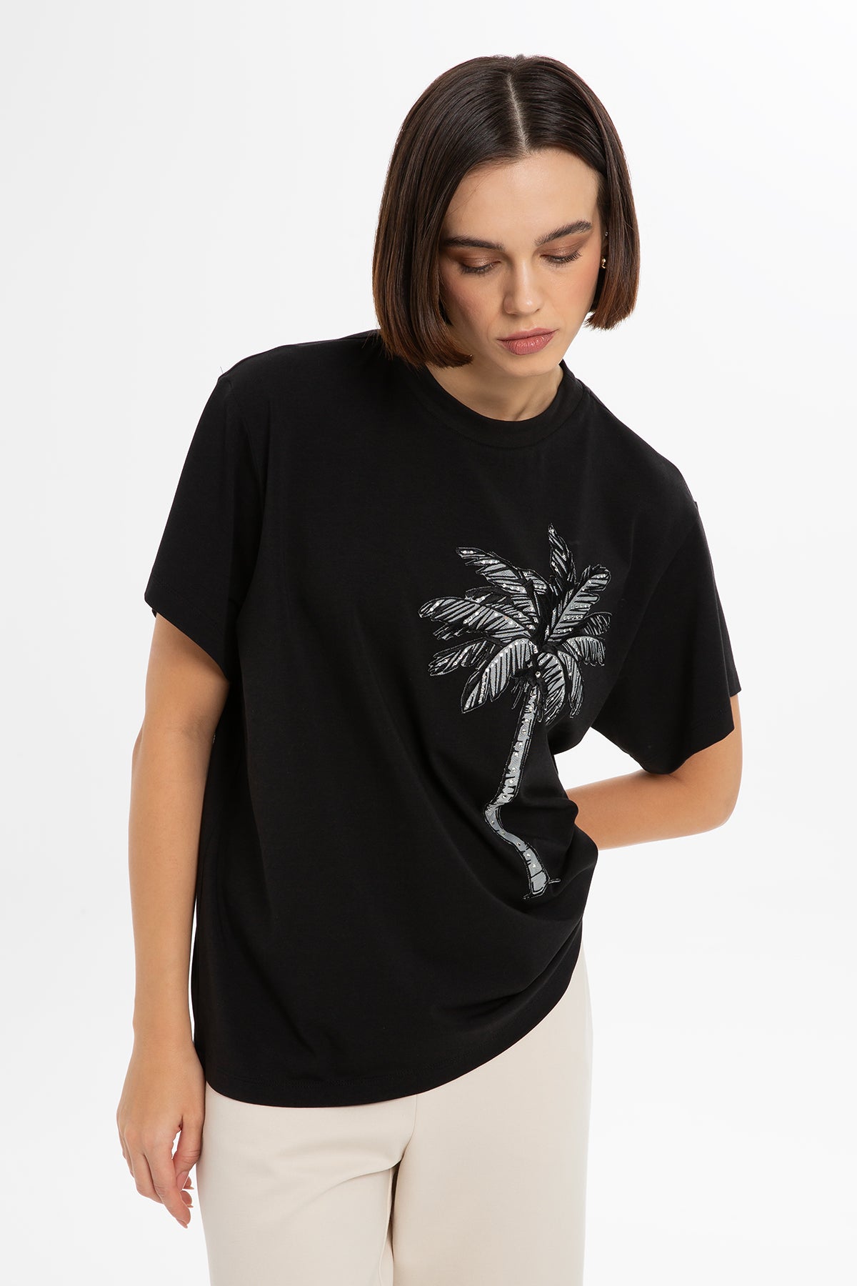 Parlak Taşlı T-shirt