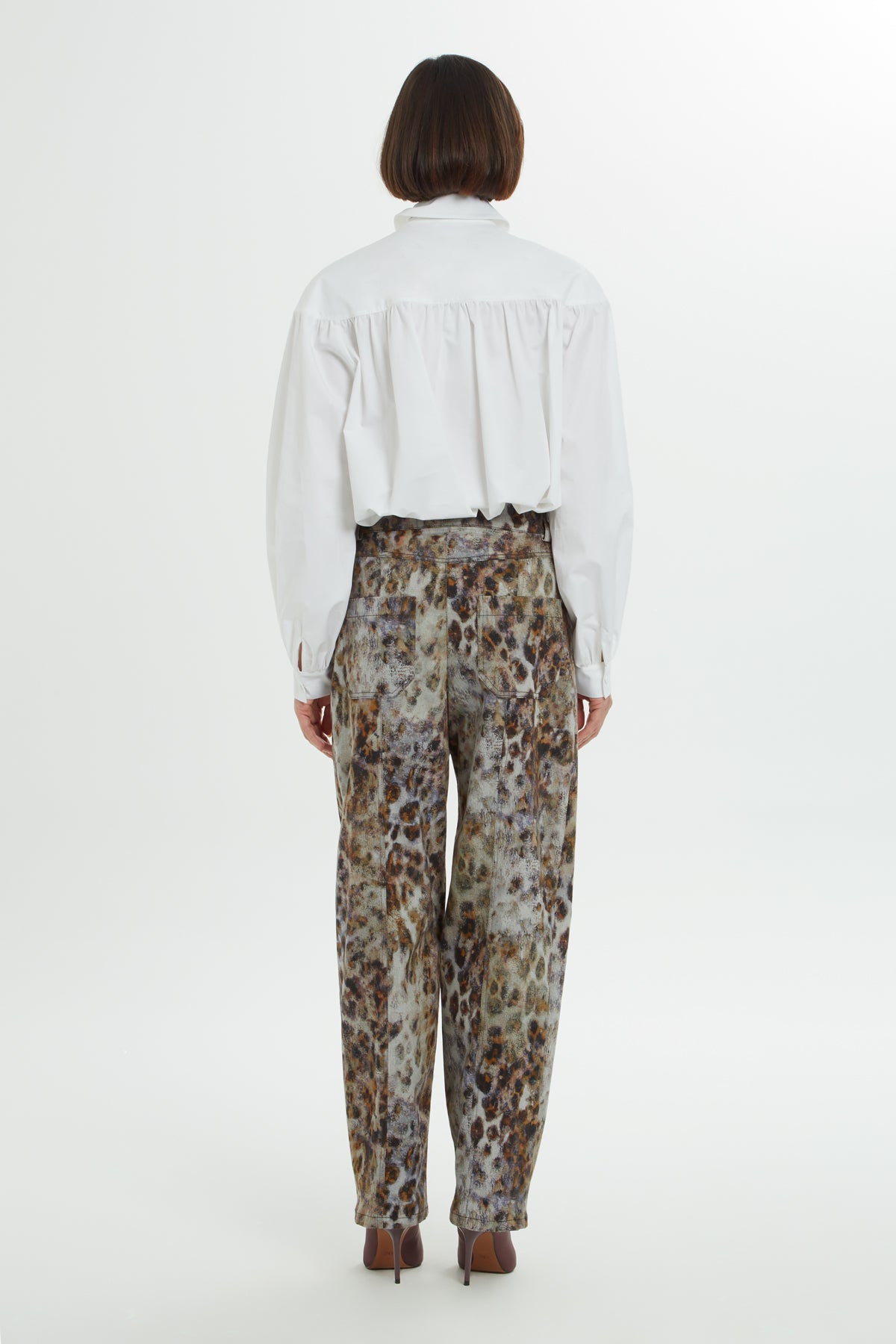 Leopar Desenli Rahat Kesim Pantolon