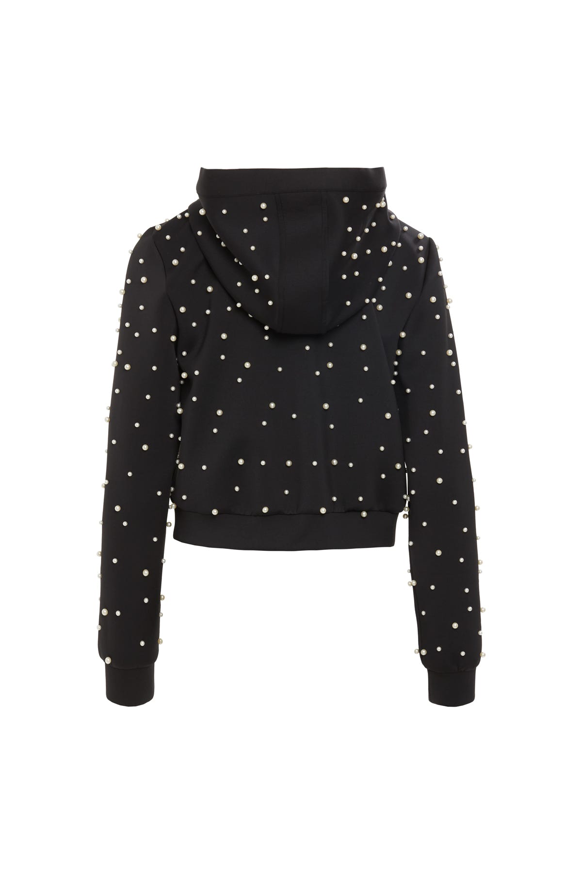 Kapüşonlu Kısa Siyah Sweatshirt