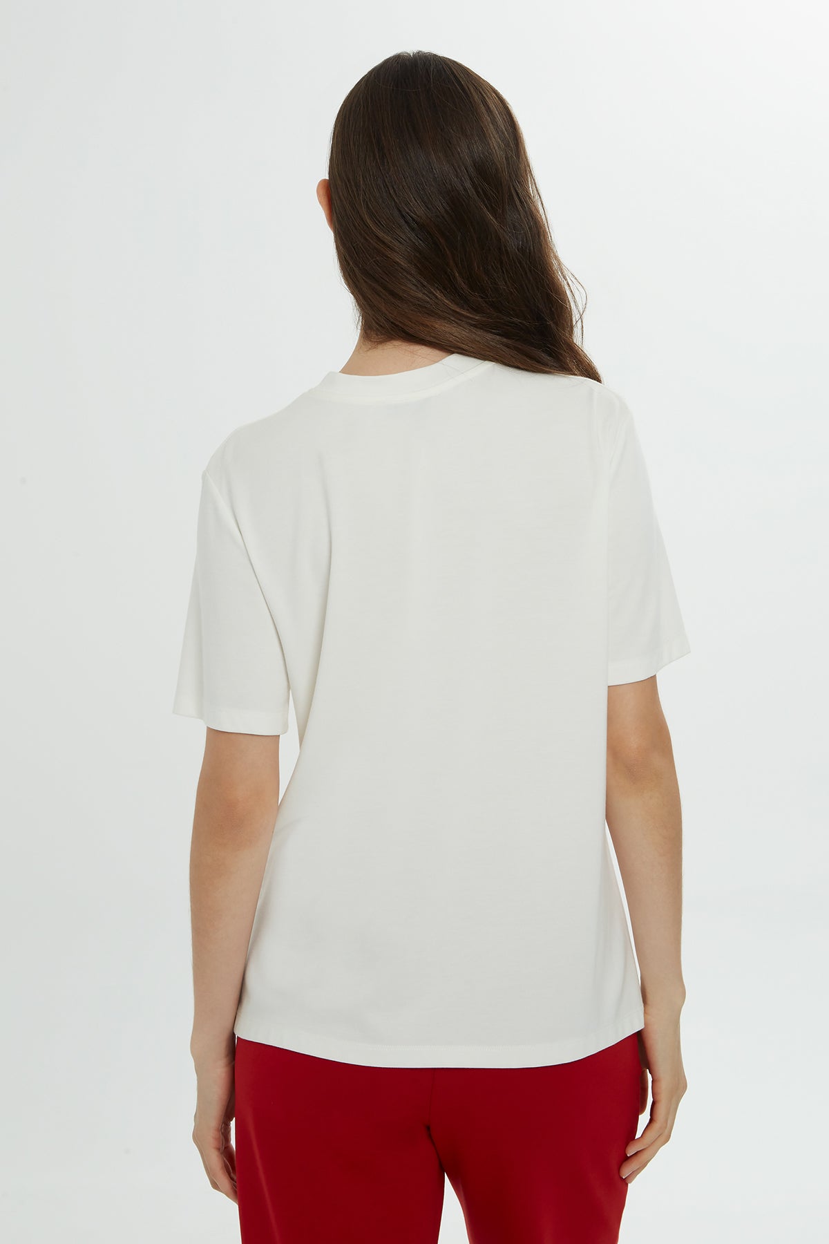 Bisiklet Yaka Kısa Kollu Basic T-shirt