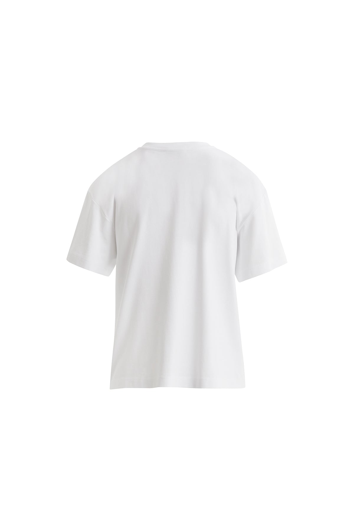 Yapraklı Ve Dikme Boncuklu Kısa Kollu Beyaz T-shirt