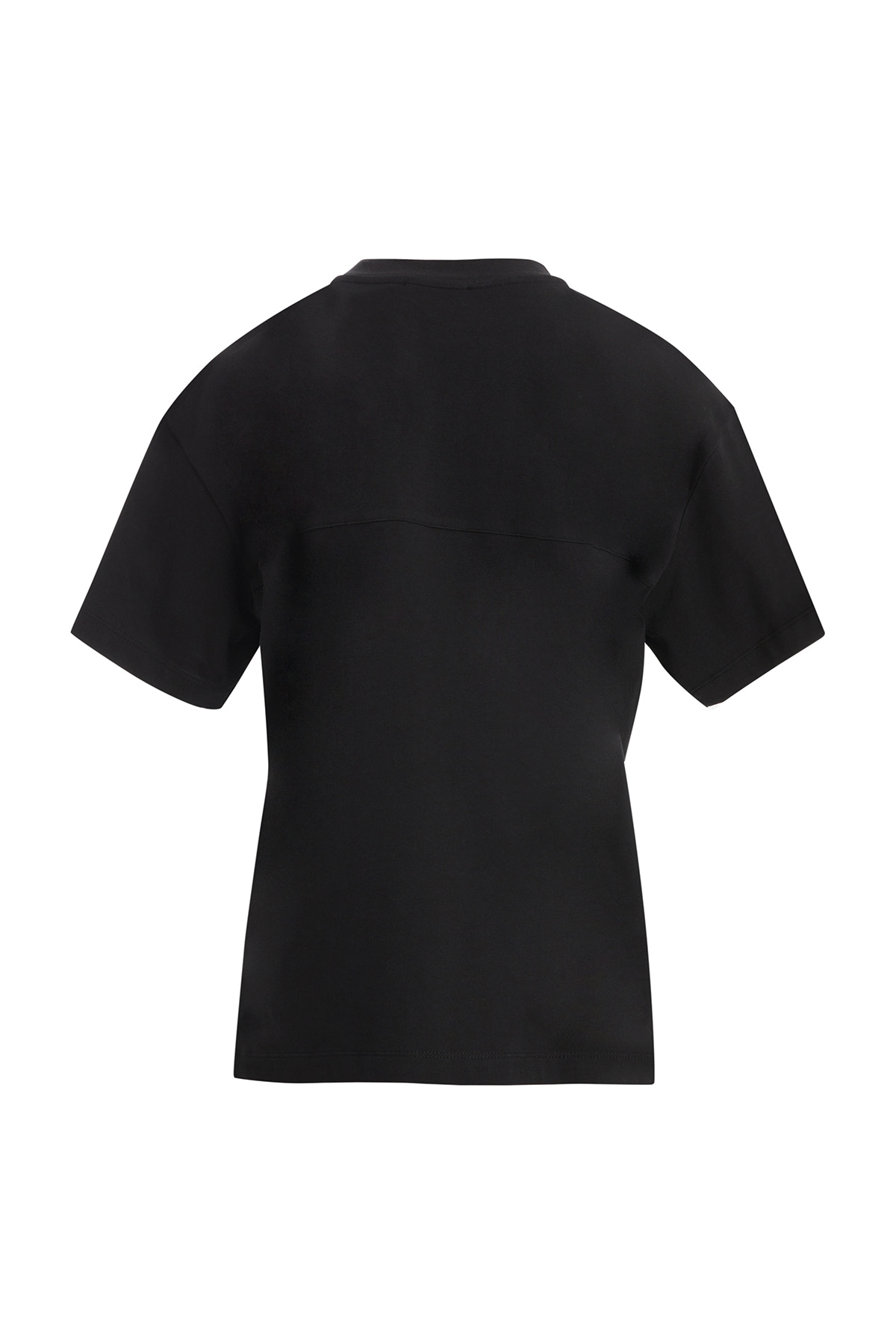 Şerit Taş Detaylı  Siyah T-Shirt