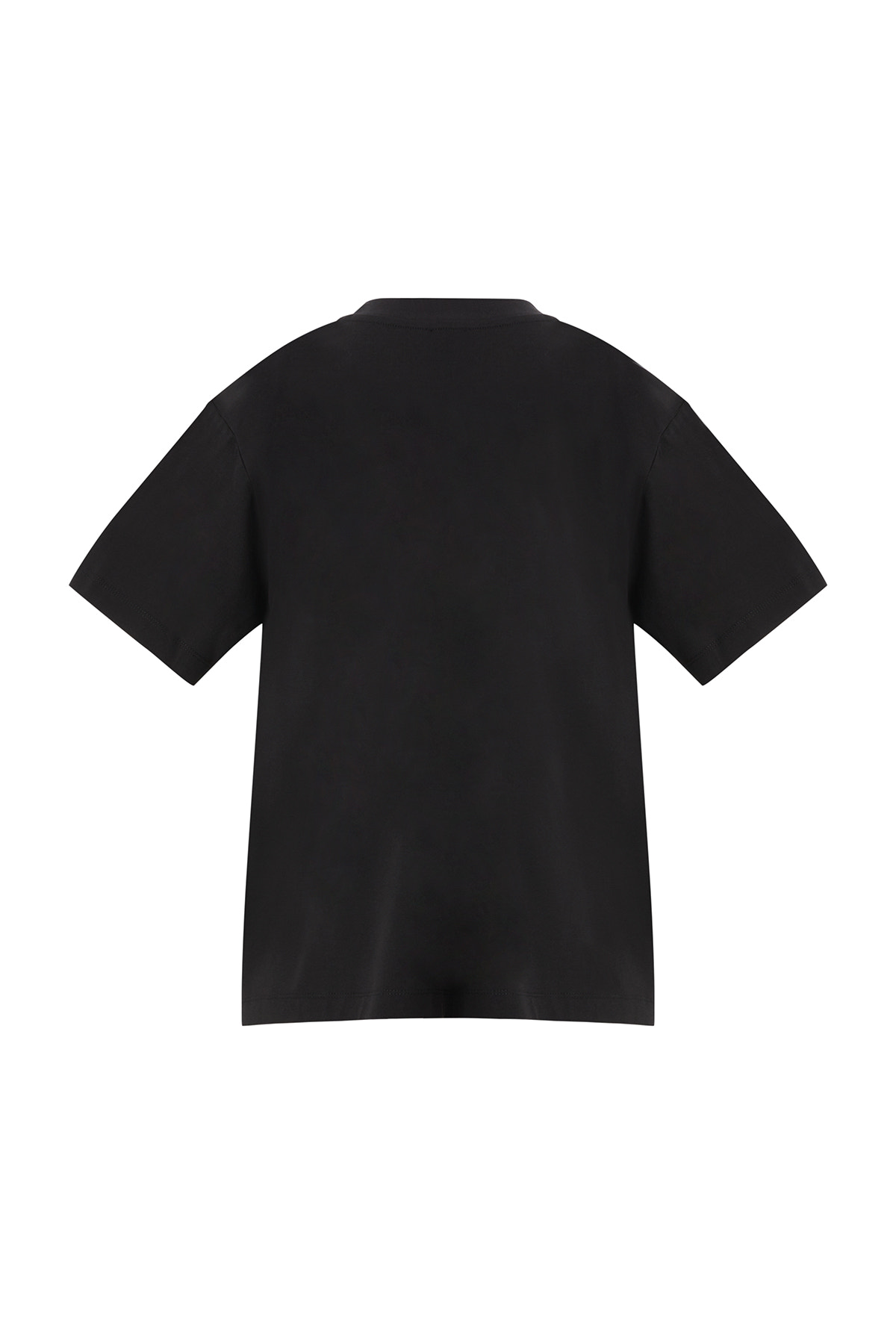 Taş Baskı Detaylı Logolu Siyah T-Shirt
