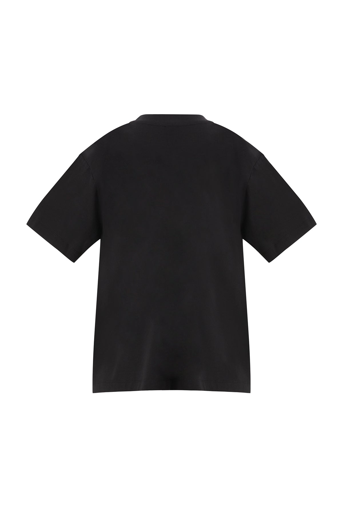 Taş Baskı Detaylı Logolu Siyah T-Shirt
