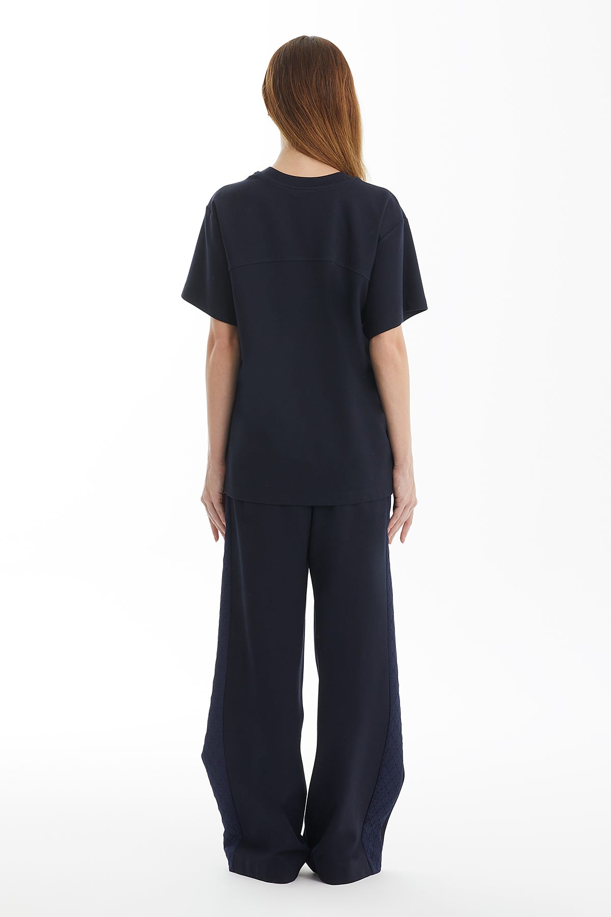 Geometrik Desenli Cepli Lacivert T-Shirt