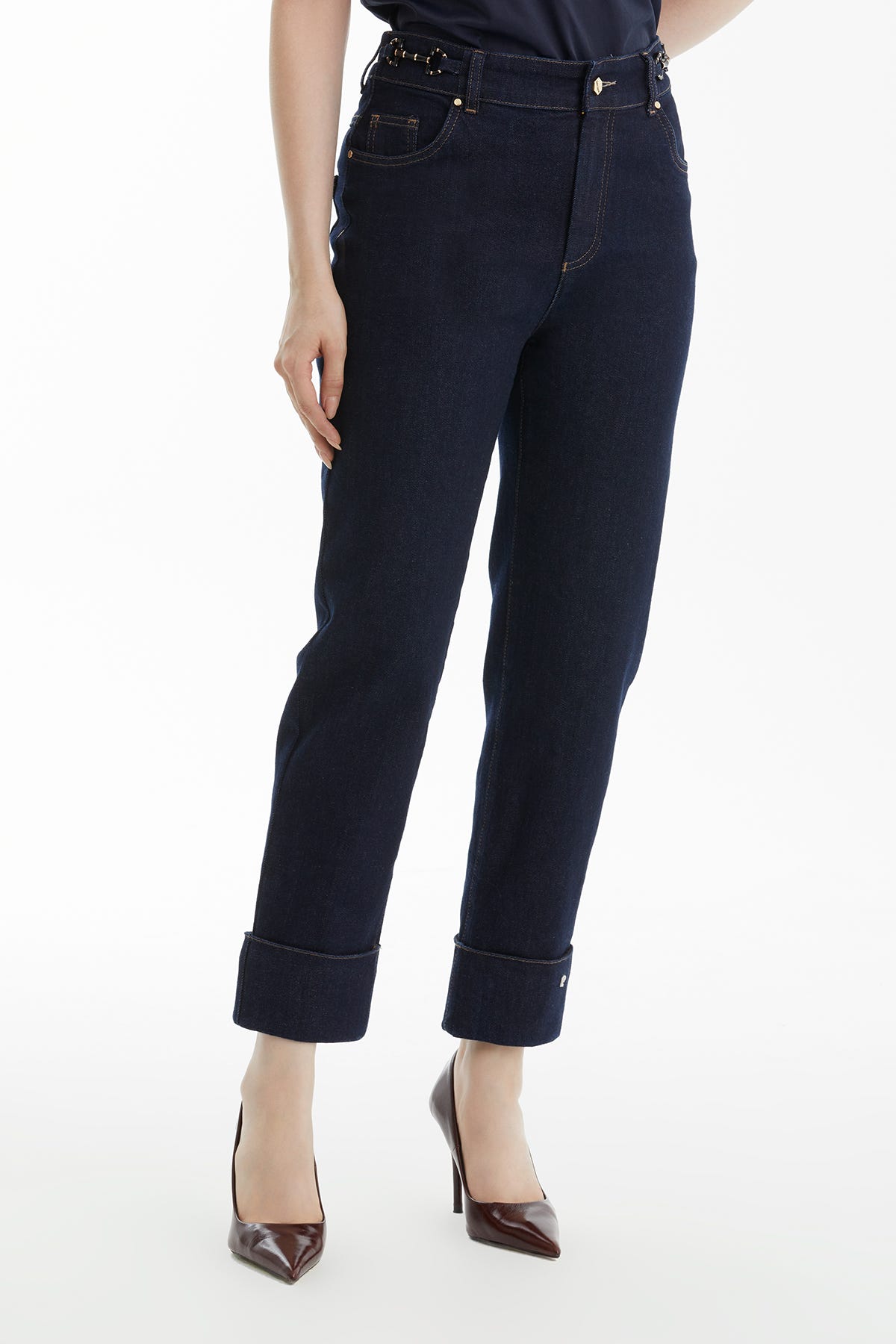 Double Paça Bel Lastikli Jean Pantolon