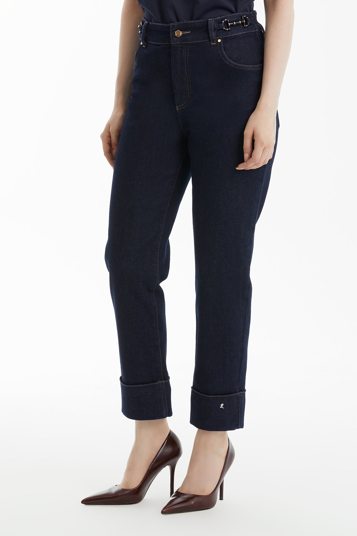Double Paça Bel Lastikli Jean Pantolon
