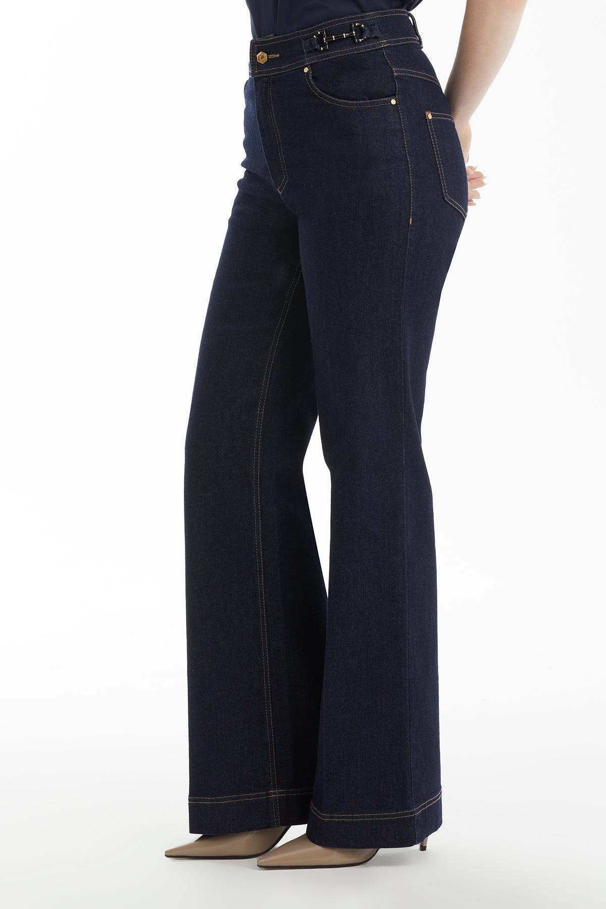 Flare Lacivert Jean Pantolon