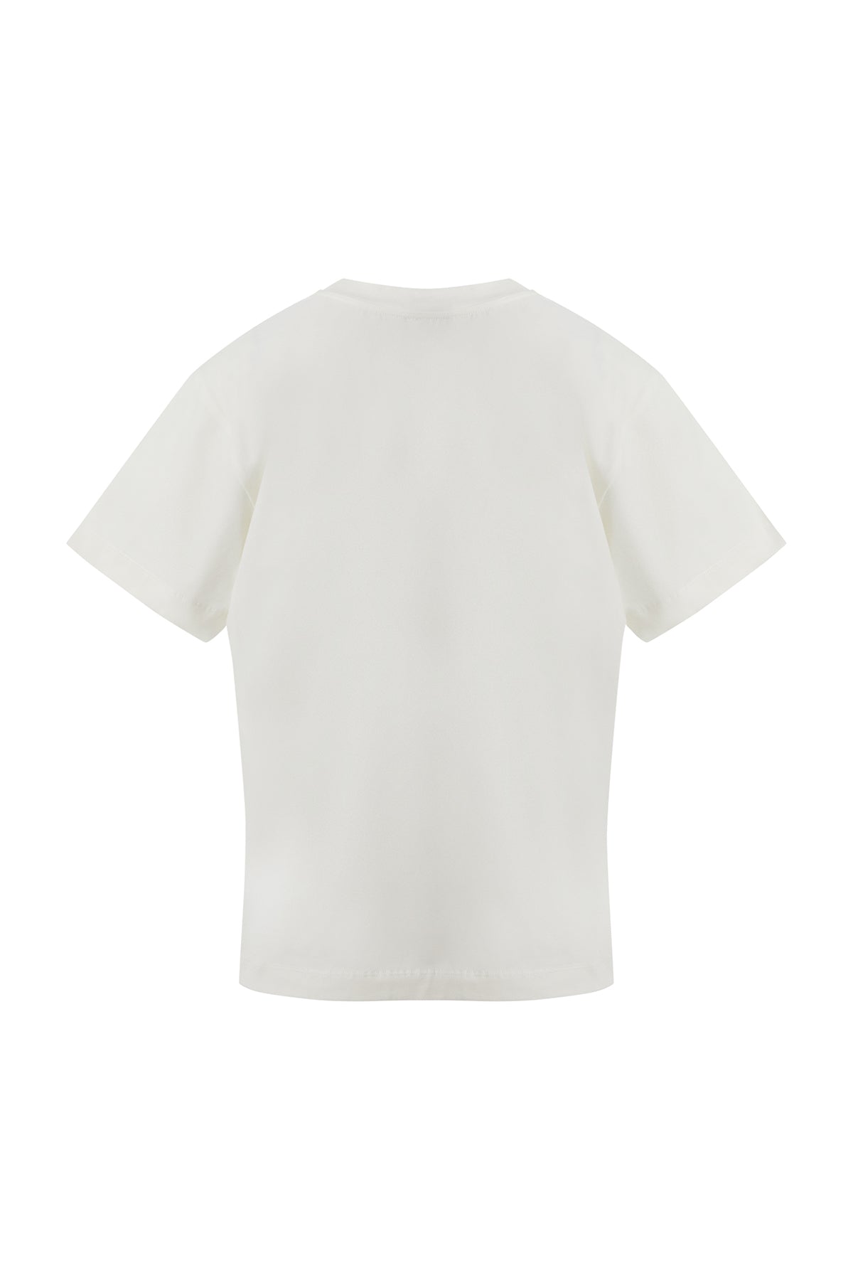 Kırmızı Payet Detaylı Ekru T-Shirt