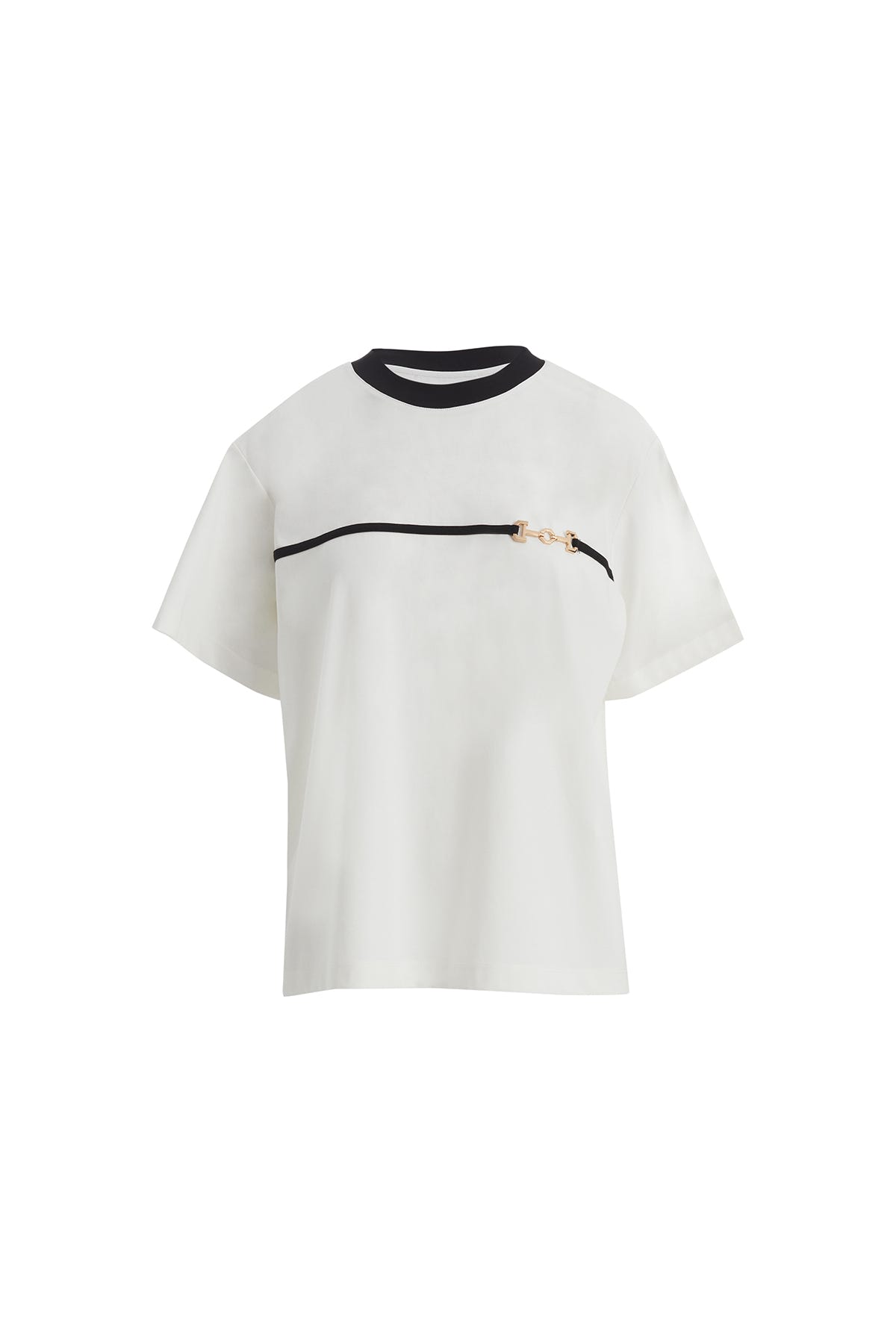 Şerit Ve Aksesuar Detaylı Ekru T-Shirt